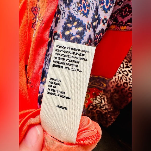 Free People Boho Floral Balloon Sleeve Top in Red, Size XS - Picture 12 of 12